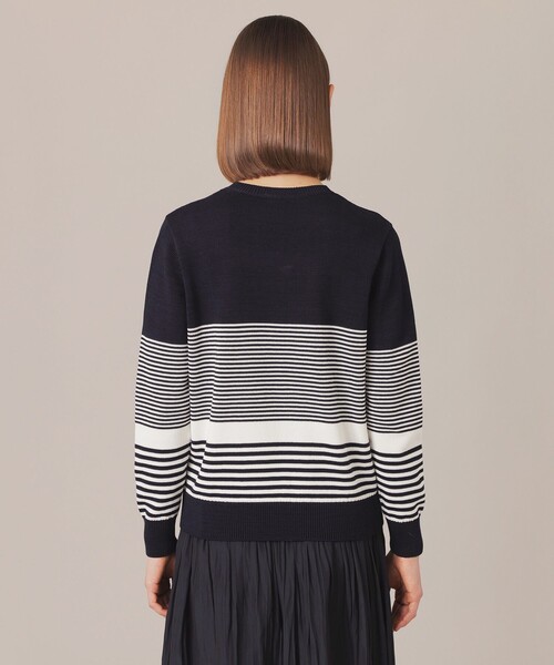 MACKINTOSH LONDON(マッキントッシュ ロンドン)の「シルケットコットンボーダーニットプルオーバー(ニット/セーター・レディース・ベージュ/ネイビー・38)」の7枚目の写真