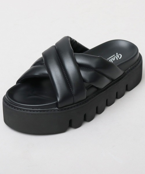 glabella（グラベラ）の「超厚底 パデッド クロスバンド サンダル / ハイソール レザーサンダル（サンダル・メンズ・ブラック・S/M/L）」の5枚目の写真