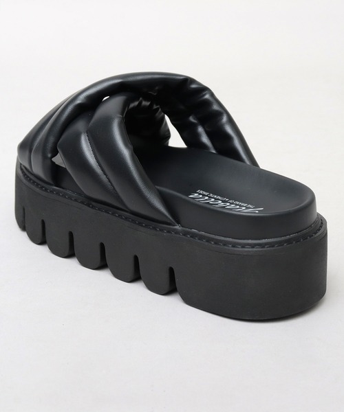 glabella（グラベラ）の「超厚底 パデッド クロスバンド サンダル / ハイソール レザーサンダル（サンダル・メンズ・ブラック・S/M/L）」の7枚目の写真