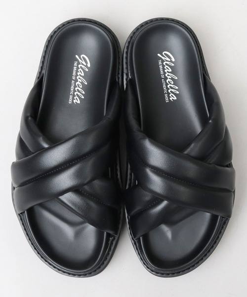 glabella（グラベラ）の「超厚底 パデッド クロスバンド サンダル / ハイソール レザーサンダル（サンダル・メンズ・ブラック・S/M/L）」の8枚目の写真
