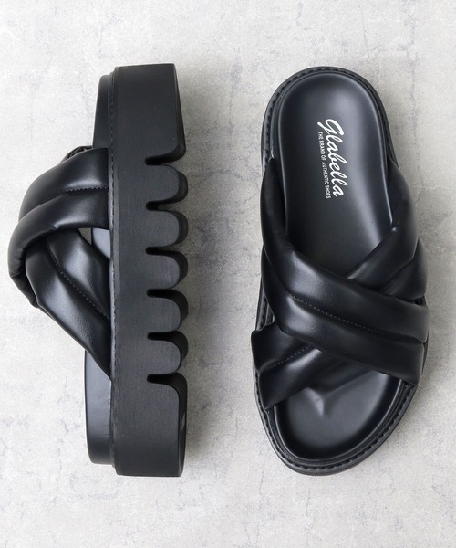 glabella（グラベラ）の「超厚底 パデッド クロスバンド サンダル / ハイソール レザーサンダル（サンダル・メンズ・ブラック・S/M/L）」の11枚目の写真