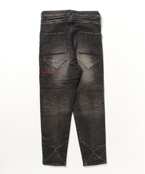 BURNOUT（バーンアウト）の「ツイストst.デニムUSEDパンツ（デニムパンツ・メンズ・インディゴブルー/ブラック・L/M）」の3枚目の写真