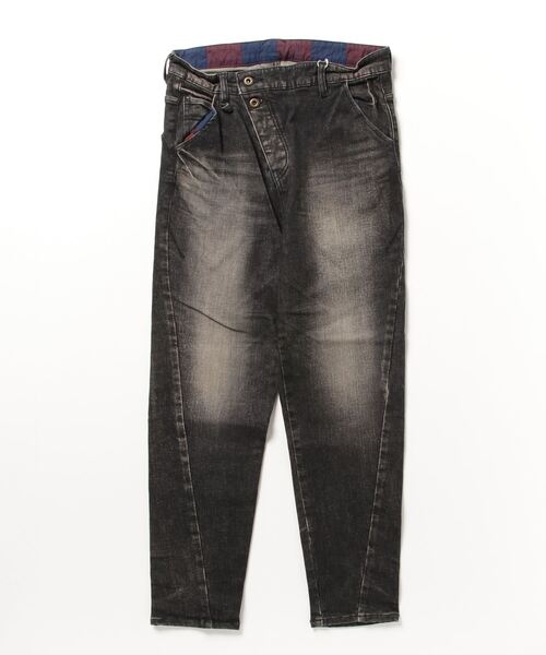 BURNOUT（バーンアウト）の「ツイストst.デニムUSEDパンツ（デニムパンツ・メンズ・インディゴブルー/ブラック・L/M）」の6枚目の写真