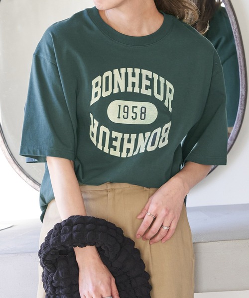 ROPE' PICNIC(ロペピクニック)の「リンクコーデ/カジュアルプリントTシャツ(Tシャツ/カットソー・レディース・ホワイト/モスグリーン/ブルー系その他4・38)」の2枚目の写真
