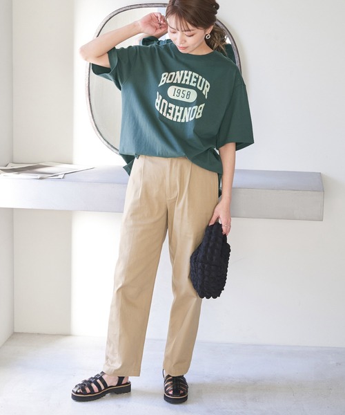 ROPE' PICNIC(ロペピクニック)の「リンクコーデ/カジュアルプリントTシャツ(Tシャツ/カットソー・レディース・ホワイト/モスグリーン/ブルー系その他4・38)」の9枚目の写真