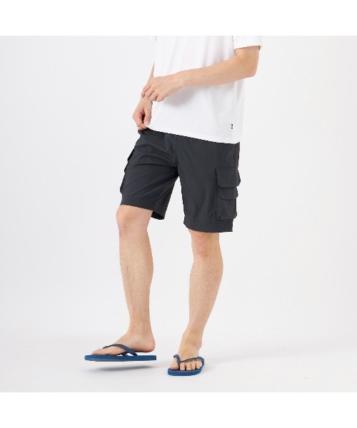 Ocean Pacific（オーシャンパシフィック）の「Ocean Pacific/オーシャンパシフィック ブランド ロゴ 4WAY素材 ベルト付 ウエスト調整 ハーフパンツ ショートパンツ アウトドア カーゴ ショーツ（カーゴパンツ・メンズ・カーキ/ミント/チャコール・L/M/XL）」の4枚目の写真