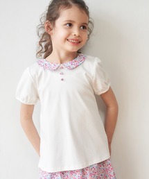 ROPE' PICNIC（ロペピクニック）の「【KIDS】セットアップ対応/小花襟×くるみボタンプルオーバー（Tシャツ/カットソー・キッズ）」