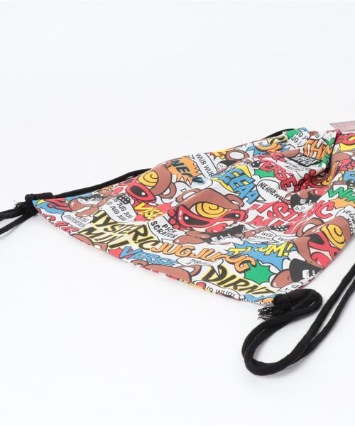 HYSTERIC MINI（ヒステリックミニ）の「TEDDY ROCKS総柄ナップサック（バックパック/リュック・キッズ・ブラック/ホワイト・FREE）」の4枚目の写真