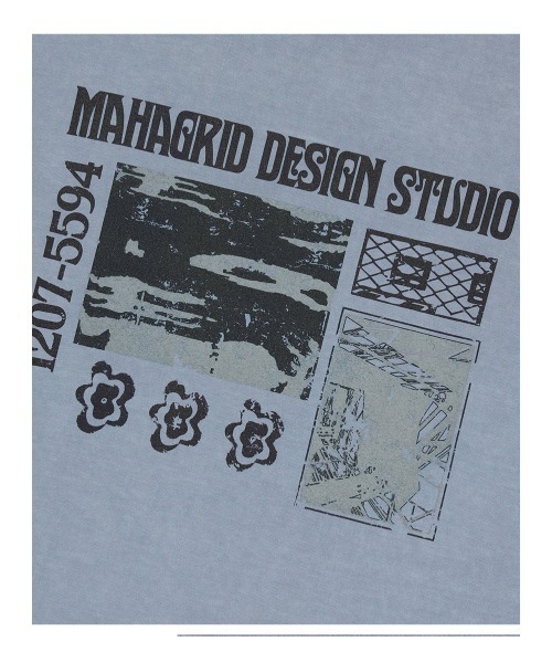 tシャツ 「mahagrid/マハグリッド」BREAK PIGMENT TEE/ブレークピグメント 半袖 カットソー レディース メンズ mahagrid/マハグリッド』BREAK PIGMENT TEE/ブレークピグメント