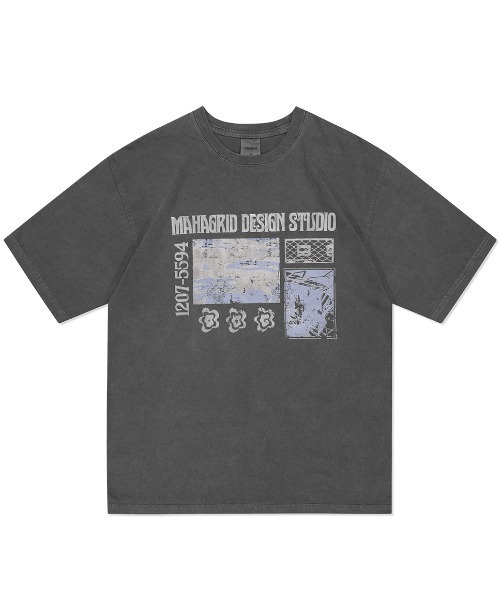 tシャツ 「mahagrid/マハグリッド」BREAK PIGMENT TEE/ブレークピグメント 半袖 カットソー レディース メンズ MAHAGRID tシャツ 「mahagrid/マハグリッド」BREAK PIGMENT TEE