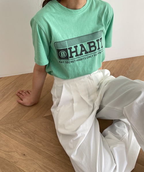El mar（エルマール）の「El mar(エルマール) "HABIT"半袖Tシャツ（Tシャツ/カットソー・レディース・グリーン/ピンク/アイボリー・ONE SIZE）」の3枚目の写真