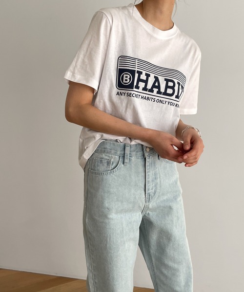 El mar（エルマール）の「El mar(エルマール) "HABIT"半袖Tシャツ（Tシャツ/カットソー・レディース・グリーン/ピンク/アイボリー・ONE SIZE）」の4枚目の写真