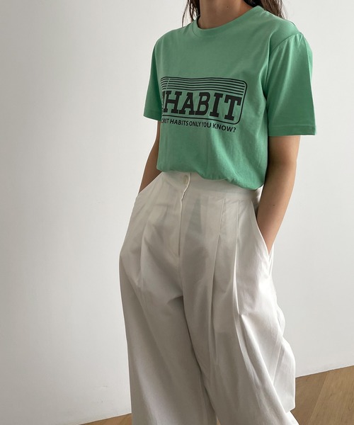 El mar（エルマール）の「El mar(エルマール) "HABIT"半袖Tシャツ（Tシャツ/カットソー・レディース・グリーン/ピンク/アイボリー・ONE SIZE）」の7枚目の写真