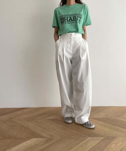 El mar（エルマール）の「El mar(エルマール) "HABIT"半袖Tシャツ（Tシャツ/カットソー・レディース・グリーン/ピンク/アイボリー・ONE SIZE）」の9枚目の写真