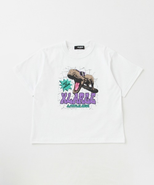 XLARGE KIDS（エクストララージキッズ）の「恐竜モチーフ半袖Tシャツ（Tシャツ/カットソー・キッズ・グリーン/ホワイト/ブラック/ブルー・120cm/110cm/130cm/140cm/80ｃｍ/90cm/100cm）」の2枚目の写真