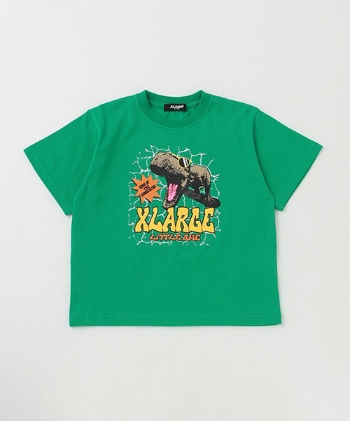 XLARGE KIDS（エクストララージキッズ）の「恐竜モチーフ半袖Tシャツ（Tシャツ/カットソー・キッズ・グリーン/ホワイト/ブラック/ブルー・120cm/110cm/130cm/140cm/80ｃｍ/90cm/100cm）」の4枚目の写真
