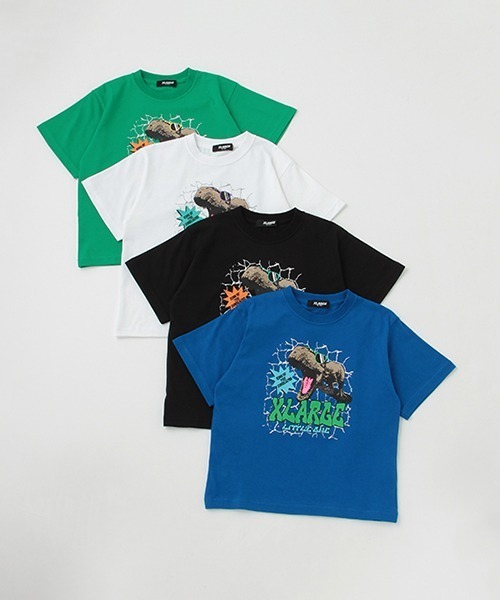 XLARGE KIDS（エクストララージキッズ）の「恐竜モチーフ半袖Tシャツ（Tシャツ/カットソー・キッズ・グリーン/ホワイト/ブラック/ブルー・120cm/110cm/130cm/140cm/80ｃｍ/90cm/100cm）」の11枚目の写真