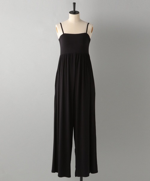 e/rm(イーアールエム)の「【e/rm】カップツキキャミロンパース(つなぎ/オールインワン・レディース・ライトベージュ/ブラック・FREE)」の2枚目の写真