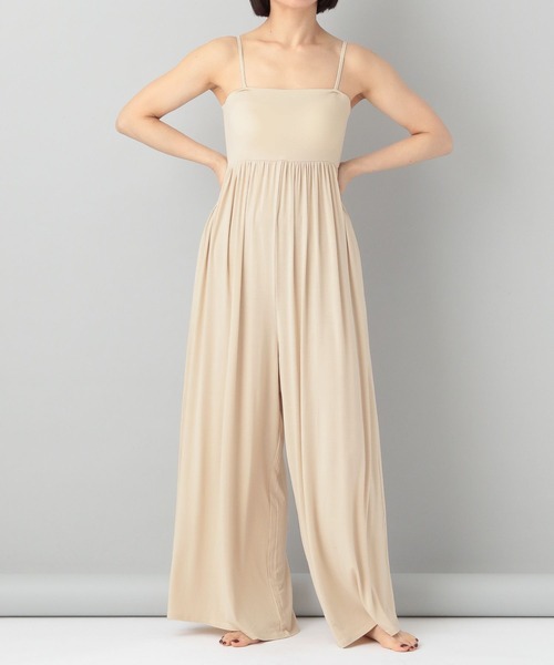 e/rm(イーアールエム)の「【e/rm】カップツキキャミロンパース(つなぎ/オールインワン・レディース・ライトベージュ/ブラック・FREE)」の5枚目の写真