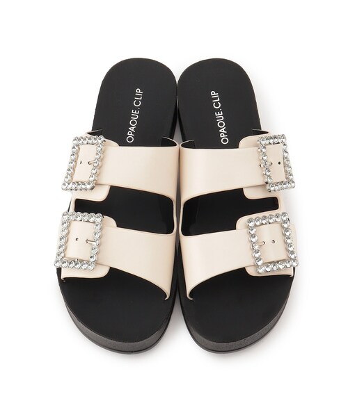 OPAQUE.CLIP（オペークドットクリップ）の「◆ビジューダブルベルトサンダル（サンダル・レディース・オフホワイト/ブラック・02/03）」の8枚目の写真