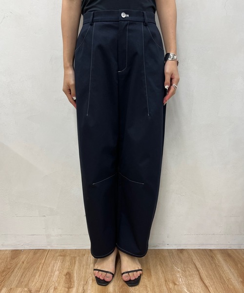 DouDou（ドゥドゥ）の「【WEB限定】ステッチカーブパンツ（チノパンツ・レディース・キナリ/ネイビー・36/38）」の17枚目の写真