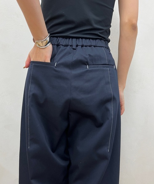 DouDou（ドゥドゥ）の「【WEB限定】ステッチカーブパンツ（チノパンツ・レディース・キナリ/ネイビー・36/38）」の14枚目の写真