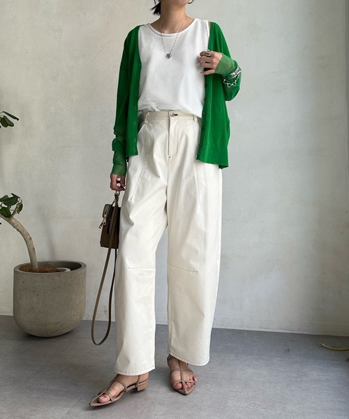 DouDou（ドゥドゥ）の「【WEB限定】ステッチカーブパンツ（チノパンツ・レディース・キナリ/ネイビー・36/38）」の11枚目の写真