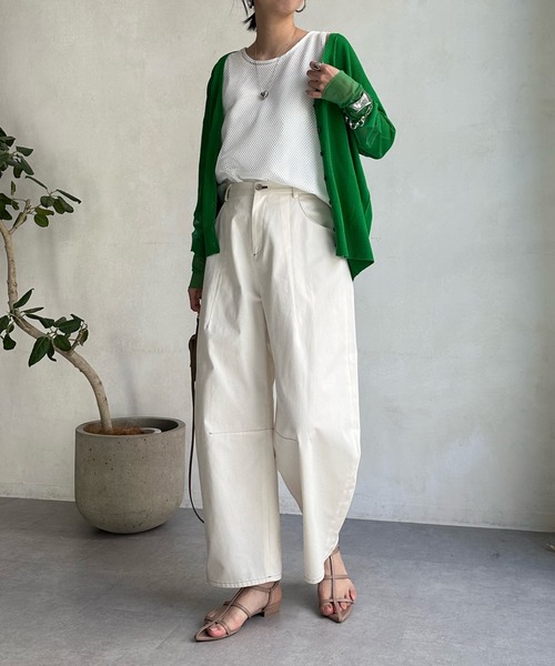 DouDou（ドゥドゥ）の「【WEB限定】ステッチカーブパンツ（チノパンツ・レディース・キナリ/ネイビー・36/38）」の21枚目の写真