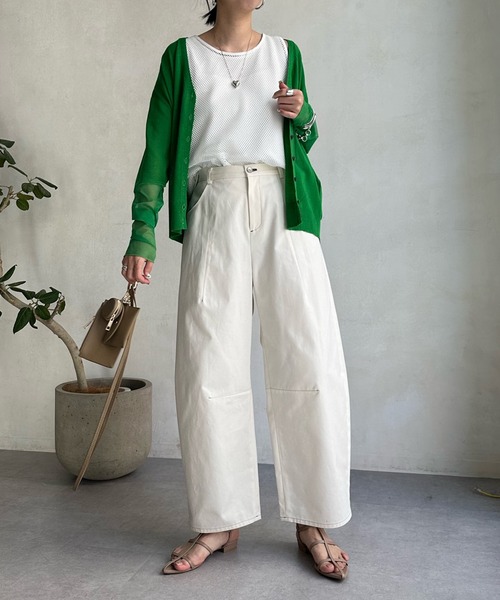 DouDou（ドゥドゥ）の「【WEB限定】ステッチカーブパンツ（チノパンツ・レディース・キナリ/ネイビー・36/38）」の7枚目の写真