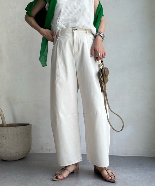 DouDou（ドゥドゥ）の「【WEB限定】ステッチカーブパンツ（チノパンツ・レディース・キナリ/ネイビー・36/38）」の15枚目の写真