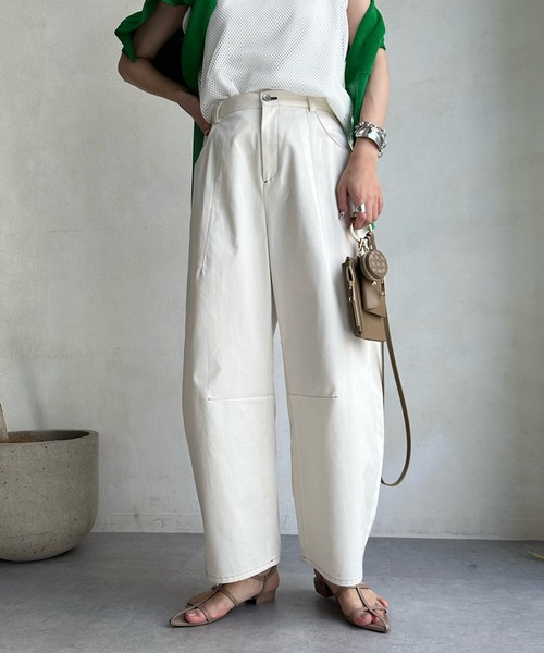 DouDou（ドゥドゥ）の「【WEB限定】ステッチカーブパンツ（チノパンツ・レディース・キナリ/ネイビー・36/38）」の18枚目の写真