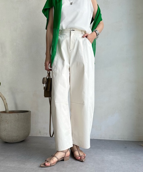 DouDou（ドゥドゥ）の「【WEB限定】ステッチカーブパンツ（チノパンツ・レディース・キナリ/ネイビー・36/38）」の12枚目の写真