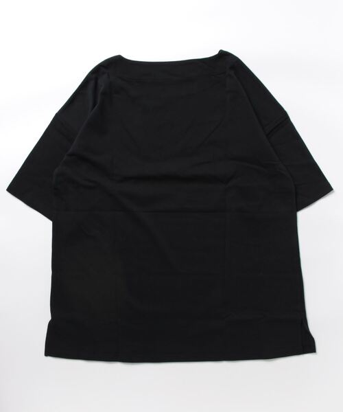 nissen（ニッセン）の「【販売終了】綿１００％バスクオーバーサイズ５分袖チュニック（Tシャツ/カットソー・レディース・ライトカーキ/グレイッシュベージュ/グレイッシュブルー/ブラック/オフホワイト・S～Ｍ/L～LL）」の15枚目の写真