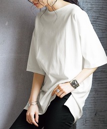 【販売終了】綿１００％バスクオーバーサイズ５分袖チュニック