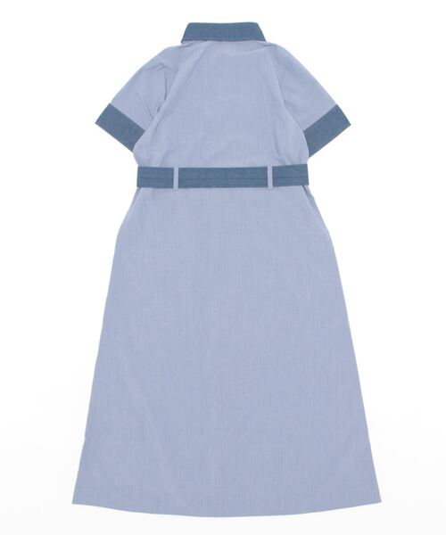 A de a.v.v（アードアー・ヴェ・ヴェ）の「デニムドッキングAラインフレアワンピース（ワンピース・レディース・ブルー/ブラック・36/38）」の16枚目の写真