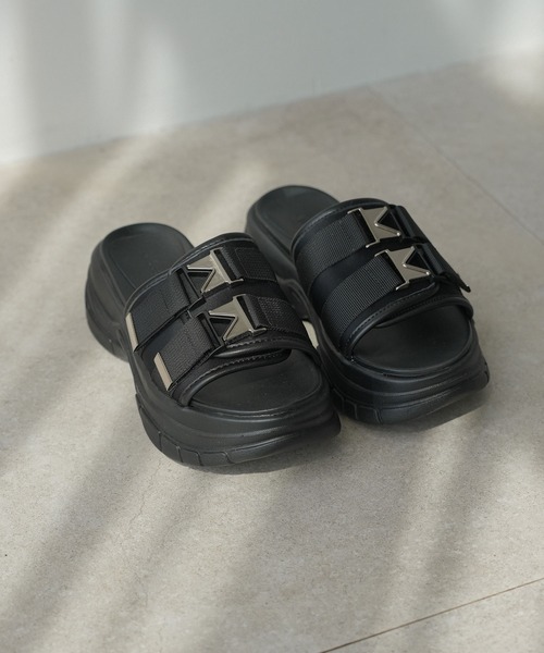 rectangle（レクタングル）の「バックルベルトスライダーサンダル（サンダル・レディース・ブラック・SMALL/MEDIUM/LARGE/X-LARGE）」の11枚目の写真