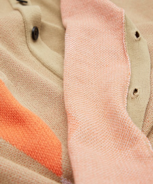 improves（インプローブス）の「ダイヤ アーガイル柄 半袖 ニット ポロカーディガン（ポロシャツ・メンズ・ベージュ/グリーン/ブラック・MEDIUM/LARGE/X-LARGE）」の14枚目の写真