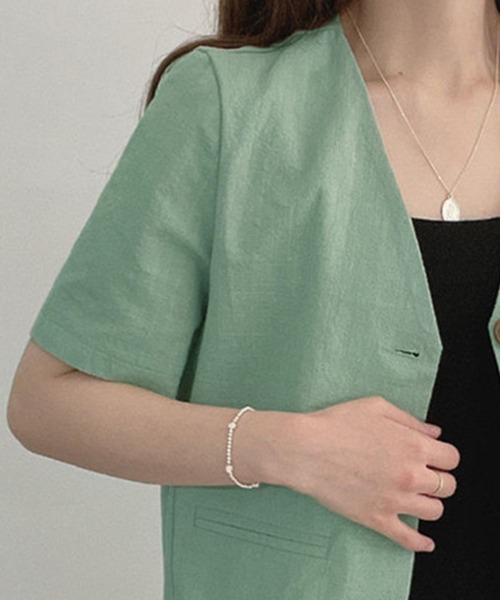 SALE★新品タグ付【plage】麻シャツジャケット リネン ノーカラー PLAGE プラージュ アサシャツジャケット 麻 リネン ノーカラー