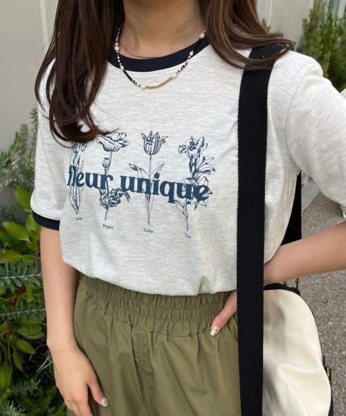 nemne store（ネンネストア）の「【低身長用サイズあり】アソート配色リンガープリントT（Tシャツ/カットソー・レディース・オートミール/ネイビー/ホワイト系その他/オフホワイト・SMALL/MEDIUM）」の19枚目の写真
