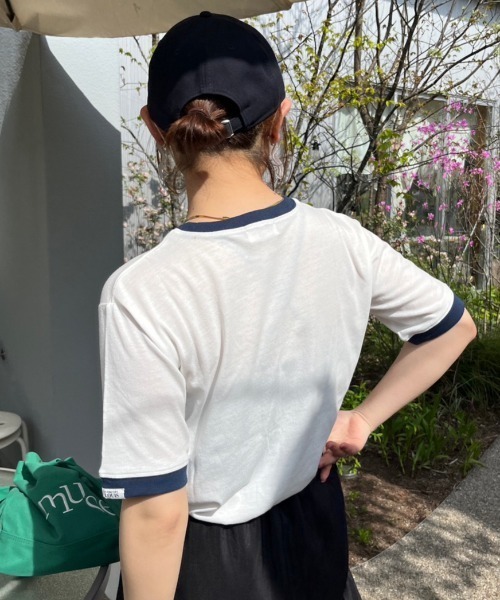 nemne store（ネンネストア）の「【低身長用サイズあり】アソート配色リンガープリントT（Tシャツ/カットソー・レディース・オートミール/ネイビー/ホワイト系その他/オフホワイト・SMALL/MEDIUM）」の9枚目の写真