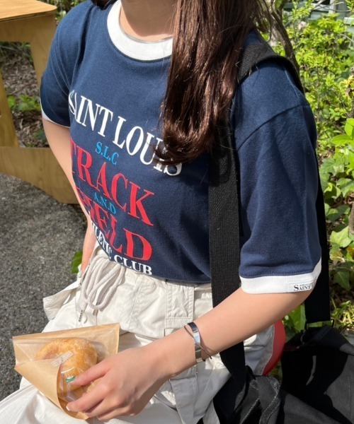 nemne store（ネンネストア）の「【低身長用サイズあり】アソート配色リンガープリントT（Tシャツ/カットソー・レディース・オートミール/ネイビー/ホワイト系その他/オフホワイト・SMALL/MEDIUM）」の11枚目の写真