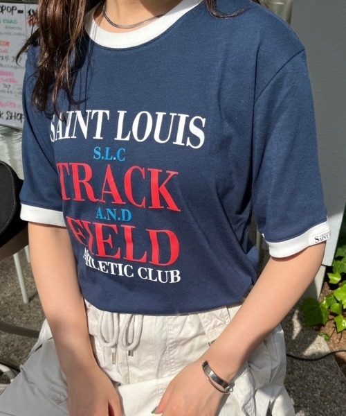 nemne store（ネンネストア）の「【低身長用サイズあり】アソート配色リンガープリントT（Tシャツ/カットソー・レディース・オートミール/ネイビー/ホワイト系その他/オフホワイト・SMALL/MEDIUM）」の6枚目の写真