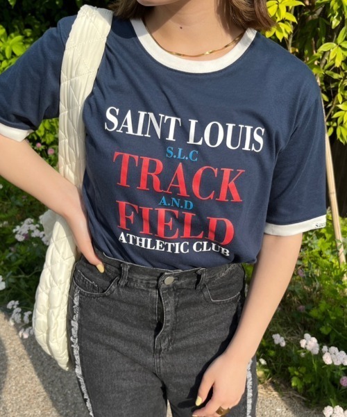 nemne store（ネンネストア）の「【低身長用サイズあり】アソート配色リンガープリントT（Tシャツ/カットソー・レディース・オートミール/ネイビー/ホワイト系その他/オフホワイト・SMALL/MEDIUM）」の16枚目の写真