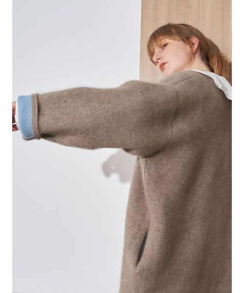 ELENDEEK(エレンディーク)の「CNラクーンミックスWカーディガン(ノーカラージャケット・レディース・ラベンダー/ベージュ/ピンク/キャメル/ブラック/アイボリー/ブルー・01/02)」の14枚目の写真