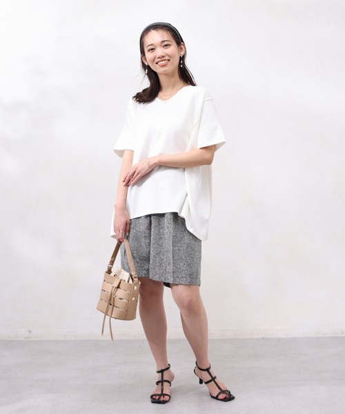 Chez toi（シェトワ）の「モダール×布帛切替プルオーバー（Tシャツ/カットソー・レディース・モカ/グリーン/アイボリー/チャコールグレー・FREE）」の11枚目の写真