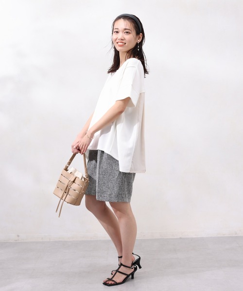 Chez toi（シェトワ）の「モダール×布帛切替プルオーバー（Tシャツ/カットソー・レディース・モカ/グリーン/アイボリー/チャコールグレー・FREE）」の12枚目の写真