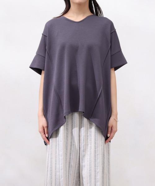 Chez toi（シェトワ）の「モダール×布帛切替プルオーバー（Tシャツ/カットソー・レディース・モカ/グリーン/アイボリー/チャコールグレー・FREE）」の16枚目の写真
