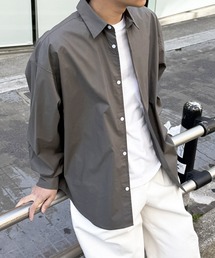 【MAISON CLUB】Broad L/S Oversized Regular Collar Shirt　/　Plain Stripe Plaid graphpaper pattern Shirt
