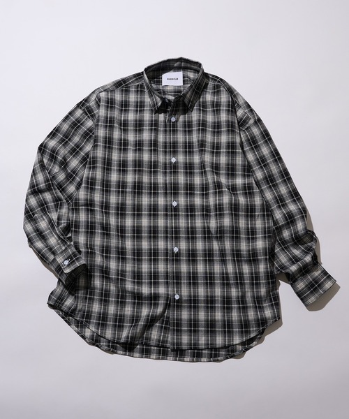 MAISON CLUB（メゾンクラブ）の「【MAISON CLUB】Broad L/S Oversized Regular Collar Shirt　/　Plain Stripe Plaid graphpaper pattern Shirt（シャツ/ブラウス・メンズ・ブラック系その他2/ブラウン/ホワイト/ホワイト系その他2/ブラック/ブルー/ネイビー/グレー/ベージュ/サックスブルー/ブルー系その他2/ネイビー系2/チャコールグレー/ブラック系その他3/サックスブルー系2/ホワイト系その他3/ブラウン系その他2・L/M）」の6枚目の写真