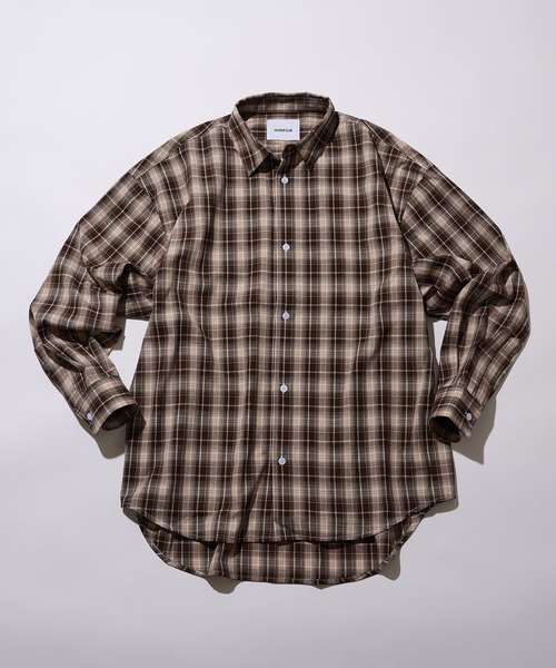 MAISON CLUB（メゾンクラブ）の「【MAISON CLUB】Broad L/S Oversized Regular Collar Shirt　/　Plain Stripe Plaid graphpaper pattern Shirt（シャツ/ブラウス・メンズ・ブラック系その他2/ブラウン/ホワイト/ホワイト系その他2/ブラック/ブルー/ネイビー/グレー/ベージュ/サックスブルー/ブルー系その他2/ネイビー系2/チャコールグレー/ブラック系その他3/サックスブルー系2/ホワイト系その他3/ブラウン系その他2・L/M）」の10枚目の写真